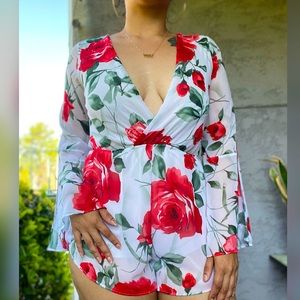 White Floral Romper